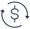 Illustration of a dollar sign with two arrows forming a circle around it.