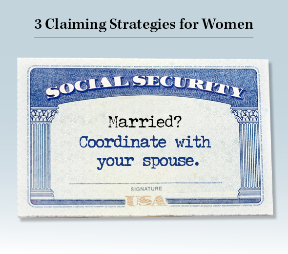 Title: 3 Claiming Strategies for Women. Married? Coordinate with your spouse.