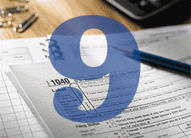 Article Image - Animated countdown 1 through 9. Learn more about 9 year-end tax tips.