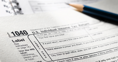 Article Image - Image of a 1040 tax form